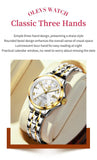 New Elegant Original Stainless Steel Waterproof Luminous Date Fashion Quartz Watches for Ladies