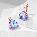 14 Karat Gold Filled Big Colourful AAA Zircon Crystals Drop Earrings Unique Jewellery