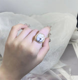 Sparkling AAA Zircon Diamonds Antique Look Elegant Handmade Enamel Oriental Rings