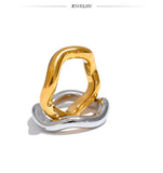 18K Gold Plated High Quality Stainless Steel Twisted Round Simple Daily Ring