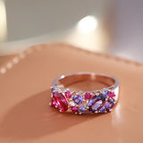 14 Karat Filled Gold New Vintage Purple AAA Zircon Crystals Ethnic Rings Elegant Jewellery
