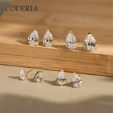 1CT 2CT Pear Cut D VVS1 Moissanite Diamonds 18k Gold Plated Silver Stud Earrings