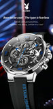 PLAYBOY Fashion Top Brand Luxury Silicone Sport Watch Quartz Date Waterproof Wristwatch Chronograph Mens Watches