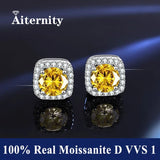Luxury D Colour VVS1 Moissanite Diamonds Sterling Silver Stud Earrings