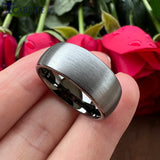 Domed Brushed Multicolor 6mm 8mm Tungsten Engagement Wedding Rings For Women Men