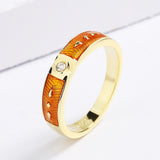 High-quality Handmade Enamel 18KGP AAA Zircon Diamonds Orange Ring