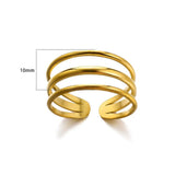 New In Stainless Steel 14K Gold Colour Rings For Women and Girls - Ideal Trendy Fashion Rings, Ideal Gifts - The Jewellery Supermarket
