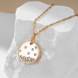 Fashion Coin Rolled Rose Gold of 14-Karat Purity Necklace with AAA Zircon Diamonds -  Latest Addition Jewellery