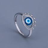 Beautiful Creative Devil's Eye Fashion Handmade Enamel Party 925 Silver Ring