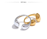 18K Gold Plated Stainless Steel High Quality Minimalist Smooth Fashion Adjustable Ring