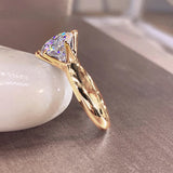 1Ct - 3Ct Diamond Solitaire Silver Yellow GP VVS1 D Colour Moissanite Diamond Ring