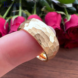 Multi-Faceted Hammered Brushed Finish 4/6/8MM Men Women Tungsten Wedding Rings