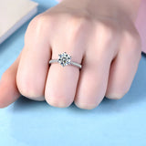 Elegant D Colour VVS1 Moissanite Diamond Solitaire Rings for Women Silver Ring Wedding Engagement Fine Jewellery