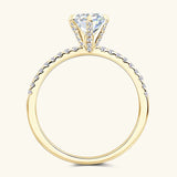 Marvelous VVS1 D1.00CT 6.5MM Round Moissanite Diamond  Silver Wedding Ring