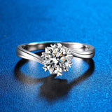 Admirable 1/2CT VVS1 D Colour Moissanite Diamond Rings S925 Silver Snowflake Engagement Wedding Band Fine Jewellery