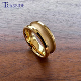 Groove Beveled Polished Finish 4/6/8mm Tungsten Carbide Engagement Rings