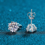 Classic Bird's Nest Moissanite Diamonds Stud 925 sterling silver plated Earrings