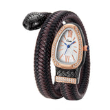 Latest Snake Bracelet Ladies Quartz watch Snake Zodiac Lucky Bracelet  Fashion personality Diamond Leather strap