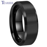 Beveled Satin Finish 6mm 8mm Classic Tungsten Carbide Wedding Rings for Men Women