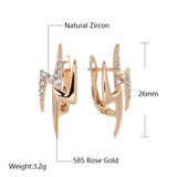 14K Gold Filled Hip Hop Lightning Style AAA Zircon Diamonds Minimalist Drop Earrings