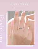 Classic Stackable Sterling Silver Simple Shining AAAA Lab Created Diamond Ring