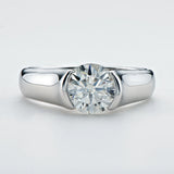 2 Carat VVS1 D Colour Moissanite Diamond Solitaire Sterling Silver Engagement Ring