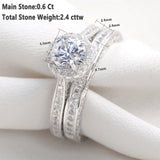 Terrific 1.88Ct Brilliant Round White AAAAA Quality High Carbon Lab Created Diamond Wedding Engagement Rings Sets - The Jewellery Supermarket