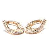 14K Gold Filled New Trendy AAA Zircon Diamonds Drop Unusual Ethnic Pattern Big Earrings