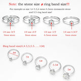 1-5CT  VVS1 D Colour Moissanite Diamond Solitaire Engagement Wedding Silver Rings