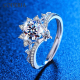 Real Moissanite Crown Excellent Cut D Colour VVS1 1CT Diamond Engagement Wedding Ring Sterling Silver Fine Jewellery