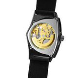 High Quality Watch for Men Triangle Steel Skeleton Mechanical Automatic Movement Waterproof Rubber strap Watches