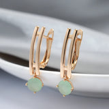 14 Karat Rolled Gold Water Drop Emerald Green AAA Zircon Crystals Dangle Earrings