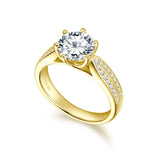 Classic GRA Certified 2CT 3CT Moissanite S925 Silver White Gold Plated Wedding Ring