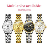 New Elegant Original Stainless Steel Waterproof Luminous Date Fashion Quartz Watches for Ladies