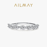 Romantic Elegant Water Drop Cut Sterling Silver AAAA Lab Created Diamonds Ring