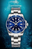 Waterproof Luxury Brand Watch AD2504 Stainless Steel Black Dial Sappire Luminous NEW Ceramic Bezel Dive Watches