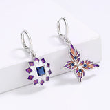 Asymmetric Butterfly Flower Shape Handmade Enamel Creative Earrings