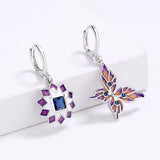 Asymmetric Butterfly Flower Shape Handmade Enamel Creative Earrings