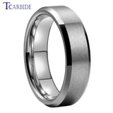 Beveled Satin Finish 6mm 8mm Classic Tungsten Carbide Wedding Rings for Men Women