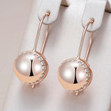 14K Rolled Gold Big Glossy AAA Zircon Diamonds Ball Drop Earrings Ethnic Jewellery