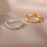 Trend AAA Zirconia Crystals Stainless Steel Gold Colour Lightning Rings For Women - Fashion Aesthetic Jewellery - The Jewellery Supermarket