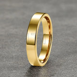 Classic Flat Top High Polished 4mm Multicolour Tungsten Carbide Wedding Rings
