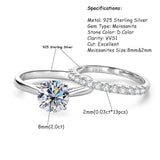 Sparkling GRA Certified Moissanite DiamondS Engagement Wedding Ring Sets for Women S925 Sterling Silver Fine Jewelry