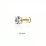 D Colour Four Prong Moissanite Diamonds 0.03-1.2CT Flat Back Piercing Earrings