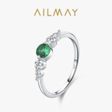 Vintage 925 Sterling Silver AAAA Lab Created Diamond AAAA Green Zircon Rings