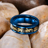 New Arrival 6/8MM Comfortable Fit Tungsten Wedding Rings with Inlaid Gold Foil for Men and Women