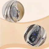 Awesome High-quality Luxury Snake Watch with Stainless Steel Bracelet Fashion Gold Ladies Waterproof Watches