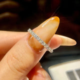 Half-Eternity Moissanite Diamonds Matching Wedding Diamond Sterling Silver Ring