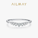 Fashion Sterling Silver AAAA Lab Created Diamond Simple Finger Stackable Ring