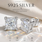 S925 Sterling Silver Radiant Shape 3EX Cut Certified 2.0ct Moissanite Women's Earrings Party Jewelry Gifts With GRA Certificate